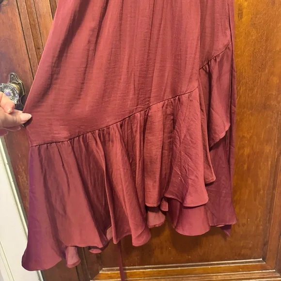 LOFT Asymmetrical Burgundy Dress - Picture 5 of 7